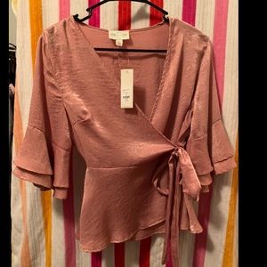 Francescas Jun&Ivy Silk Wrapped Blouse